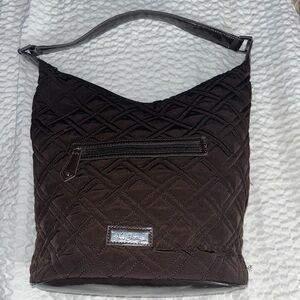 Vera Bradley Black Quilted Shoulder Bag Brown
